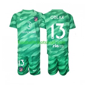 Fußballtrikots Atlético Madrid Jan Oblak 13 Torwart Kinder Grün 2023-2024 Kurzarm Auswärts-trikot kaufen
